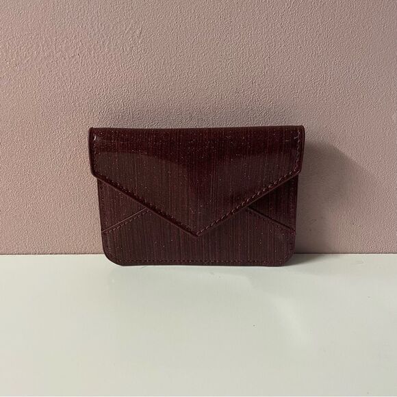 Urban Expressions Dark Red Shimmery Card Case NIP - Picture 1 of 7